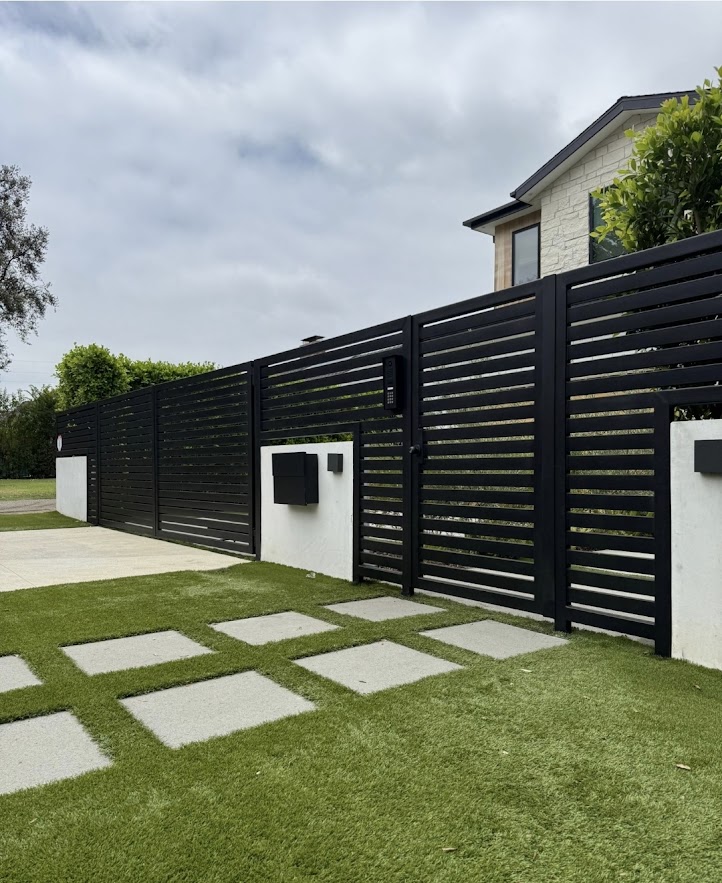 Modern driveway gate installed in Sherman Oaks by Silence — sister city to Greater LA on Greater LA