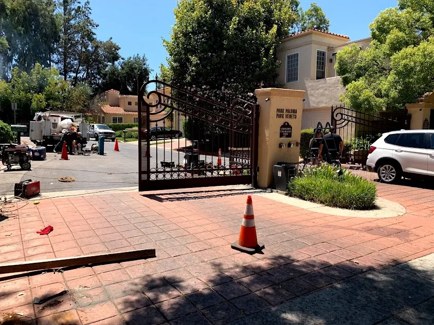 Wrought iron gate work by Silence — welding, hinges, panel replacement