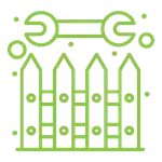 Fence repaired to restore strength, safety, and appearance